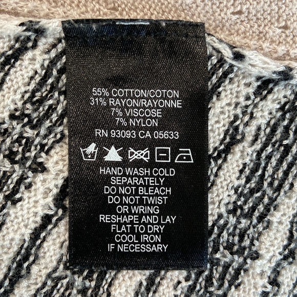 NIC + ZOE Flared Striped Cotton Blend Open Front Cardigan. Size M - Picture 5 of 6